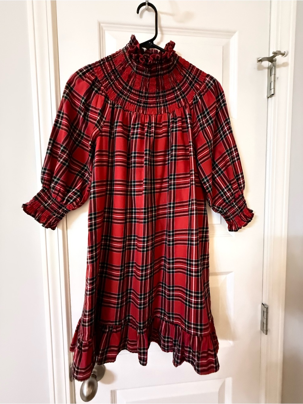 Sugarlips Red Plaid Smocked Neck Women’s Dress Size Small